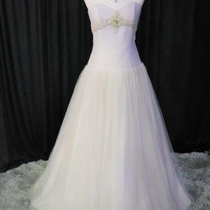 Alfred Angelo #2186 White Glitter Ballgown